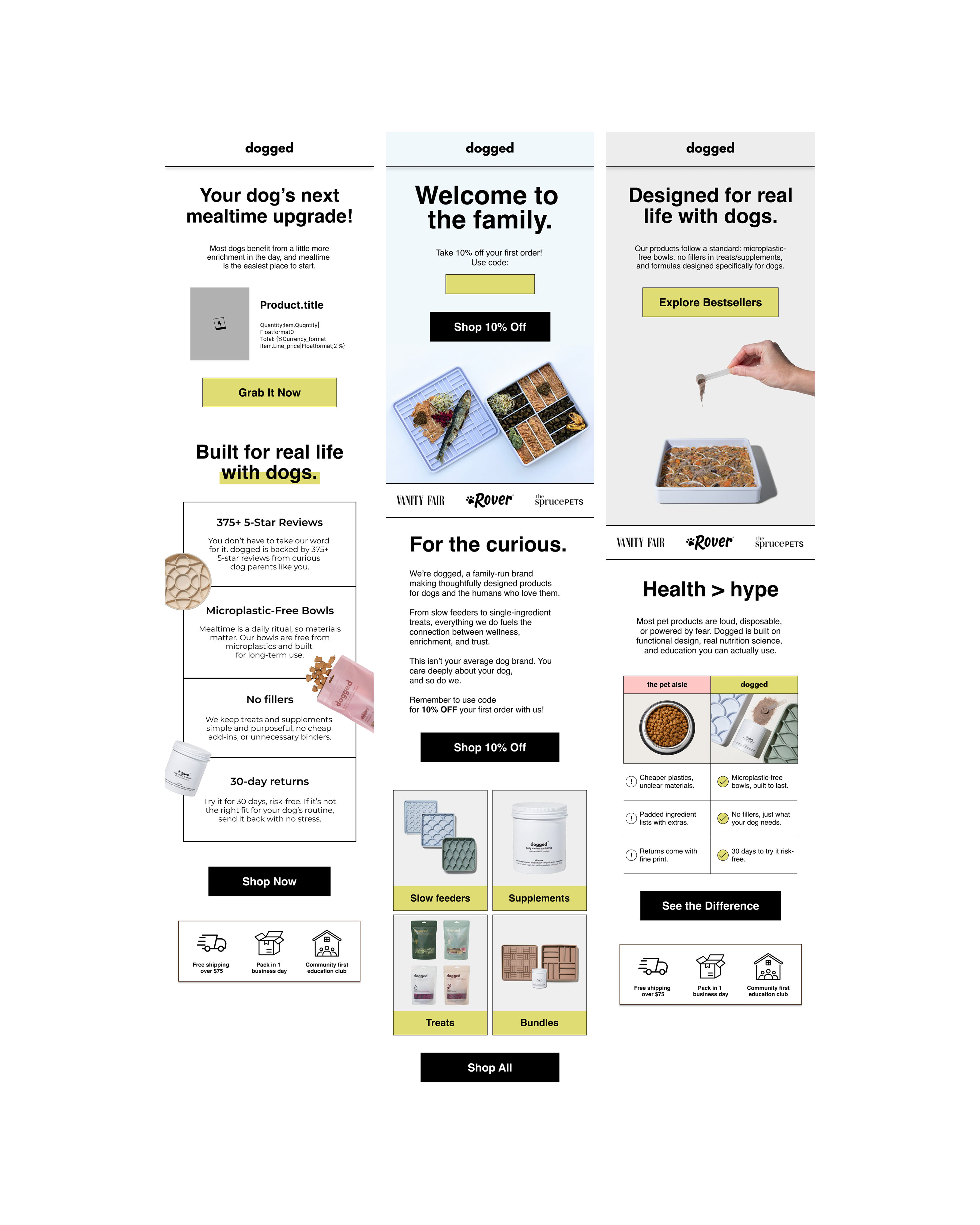 dogged email creative examples