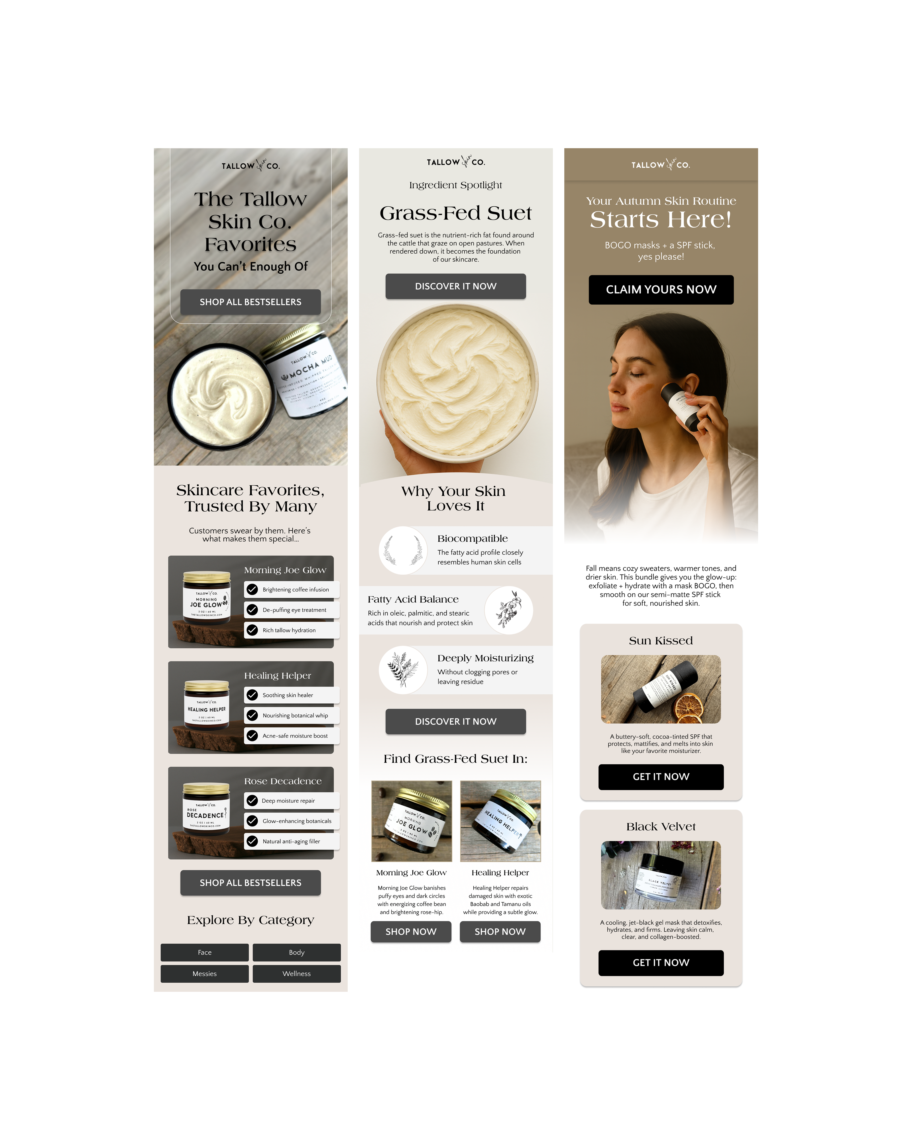 Tallow Skin Co. email creative examples